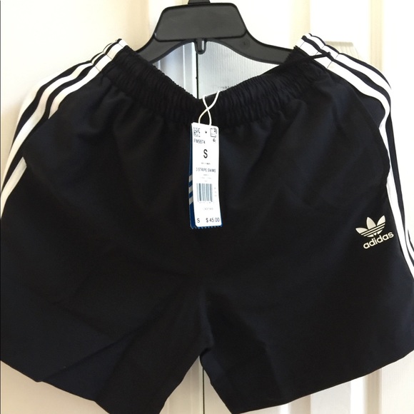 ADIDAS ORIGINALS 3-Stripes Swim Trunks Black - Picture 9 of 16